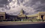 The image of the Kazan Cathedral in St. Petersburg