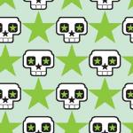 Skull and green stars