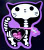 Image of cat with shown through skeleton and with beating heart