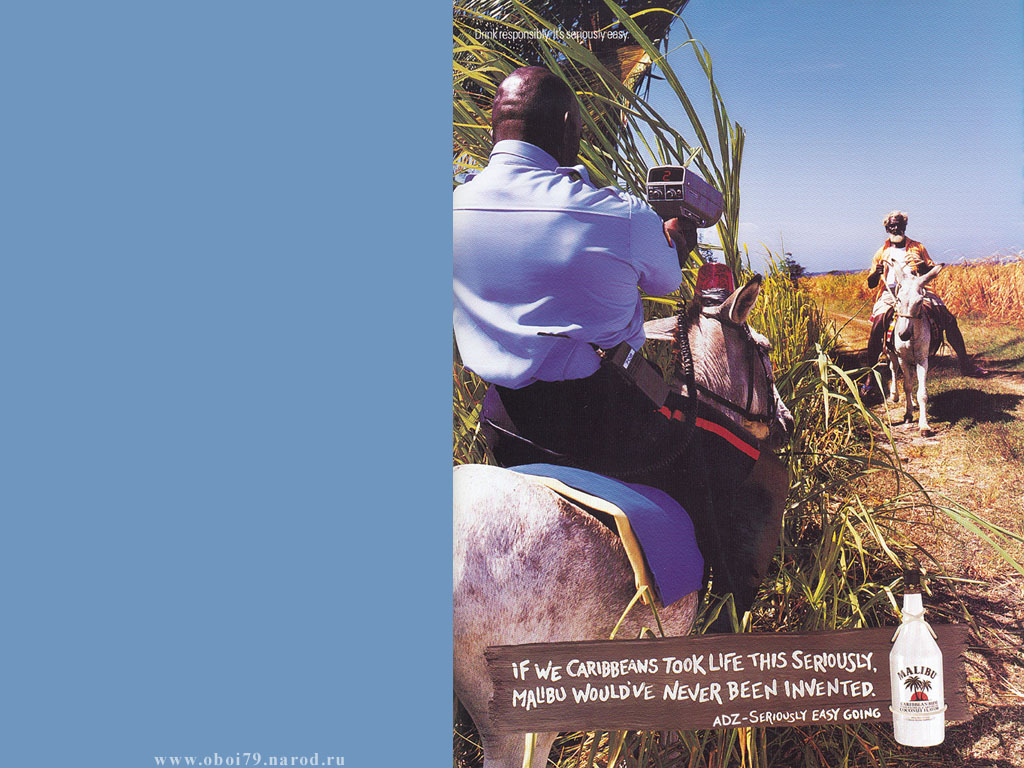 Advertising liqueur Malibu