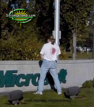 picture man pissing on a signboard microsoft
