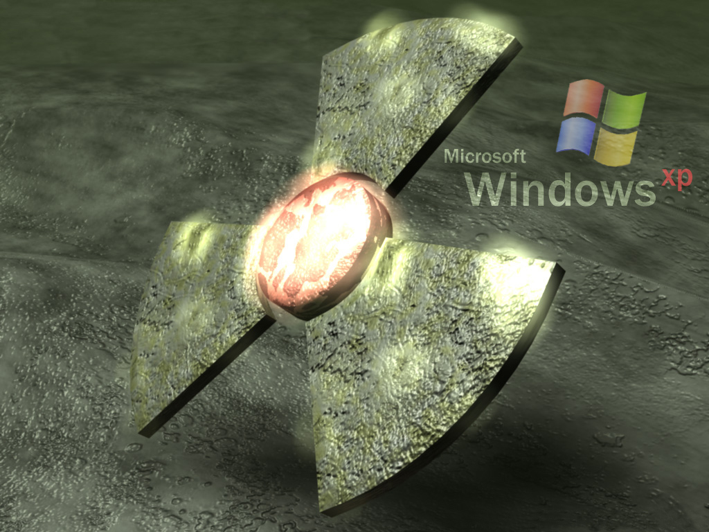 初始屏幕上的Windows XP的图片作为辐射的象征