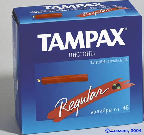 Amusing caps tampax