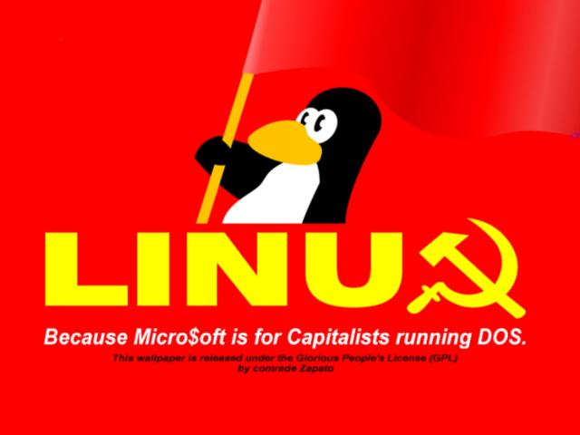 Прикольная заставка на рабочий стол linux-tux-cccp