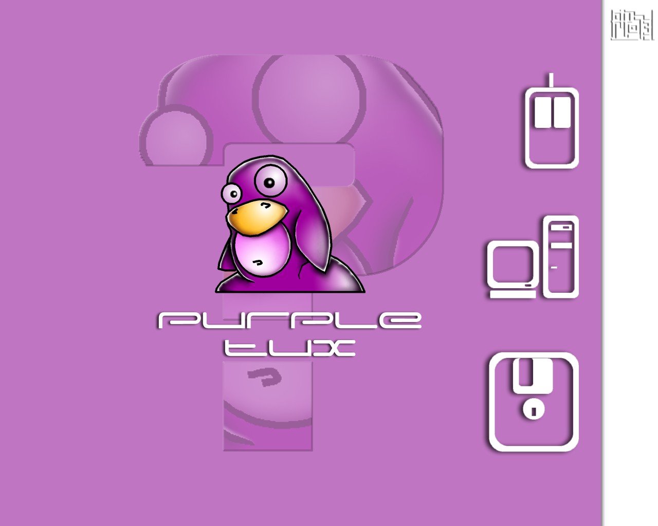 Заставка на рабочий стол purple Tux