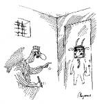 caricature in a prison cell