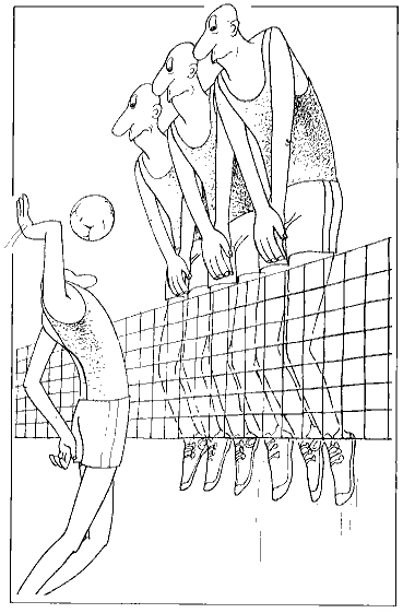 caricature volleyball