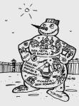 карикатура снежная баба