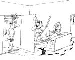 funny picture on her husband's return from a trip