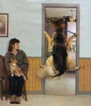Shepherd on the verge of veterinary clinic