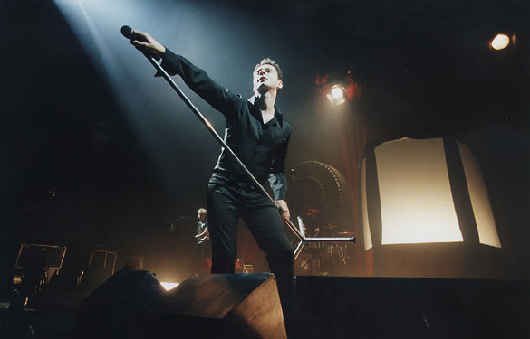 Photo by Dave Gahan with mic stand