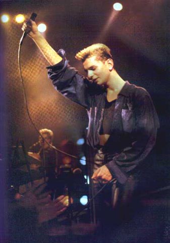 Early picture of David Gahan and a group of depeche mode