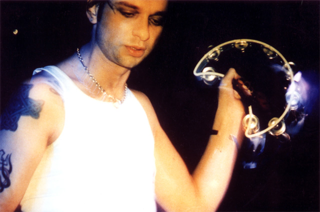 photo by Dave Gahan at the concert with a tambourine