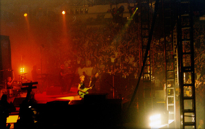 Photos from the audience onto the stage at a concert of depeche mode