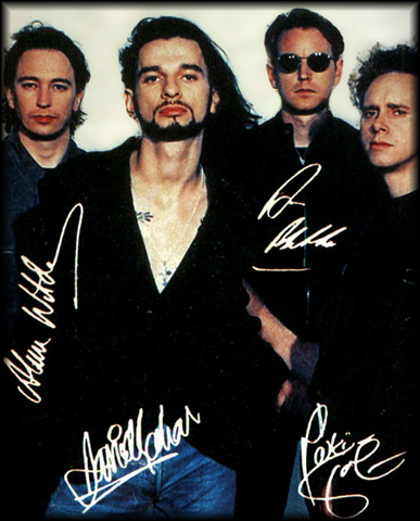A poster with the autographs of depeche mode